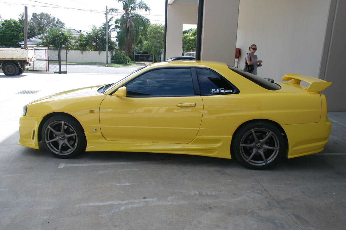 Installed View - Nissan Skyline R34 Coupe: Bomex Style Full Body Kit