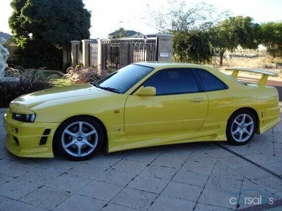 Installed View - Nissan Skyline R34 Coupe: Bomex Style Full Body Kit