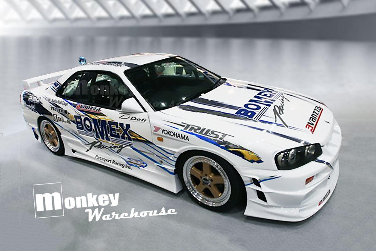 Installed View - Nissan Skyline R34 Coupe: Bomex Style Rear Bumper