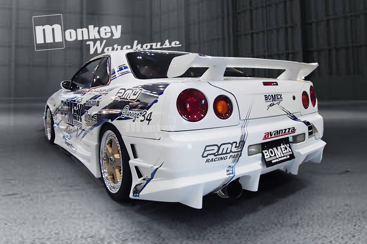 Installed View - Nissan Skyline R34 Coupe: Bomex Style Rear Bumper
