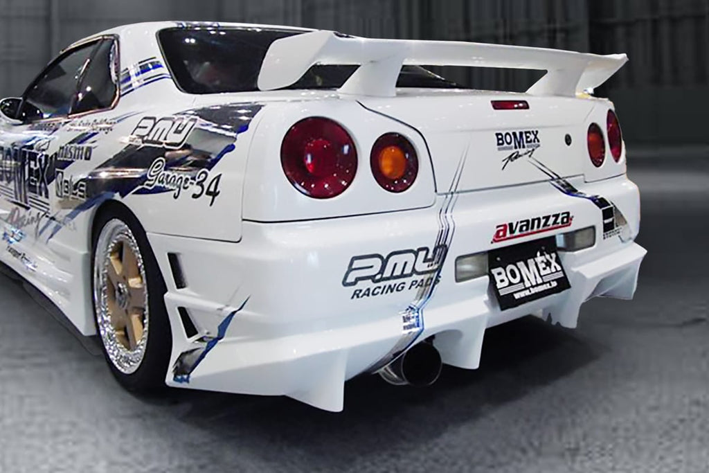 Installed View - Nissan Skyline R34 Coupe: Bomex Style Rear Bumper