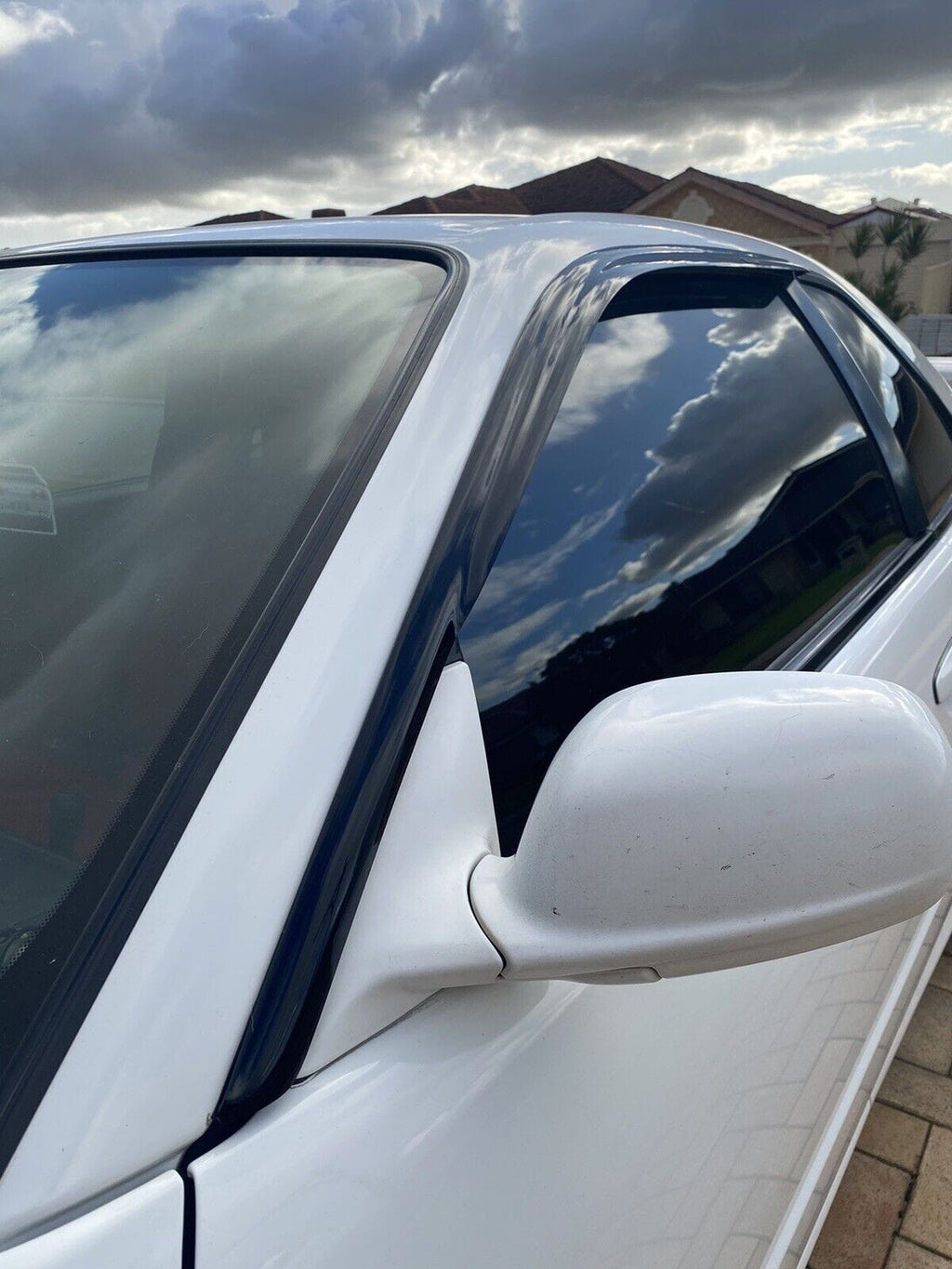 Installed View - Nissan Skyline R34 Coupe: Premium Window Visors