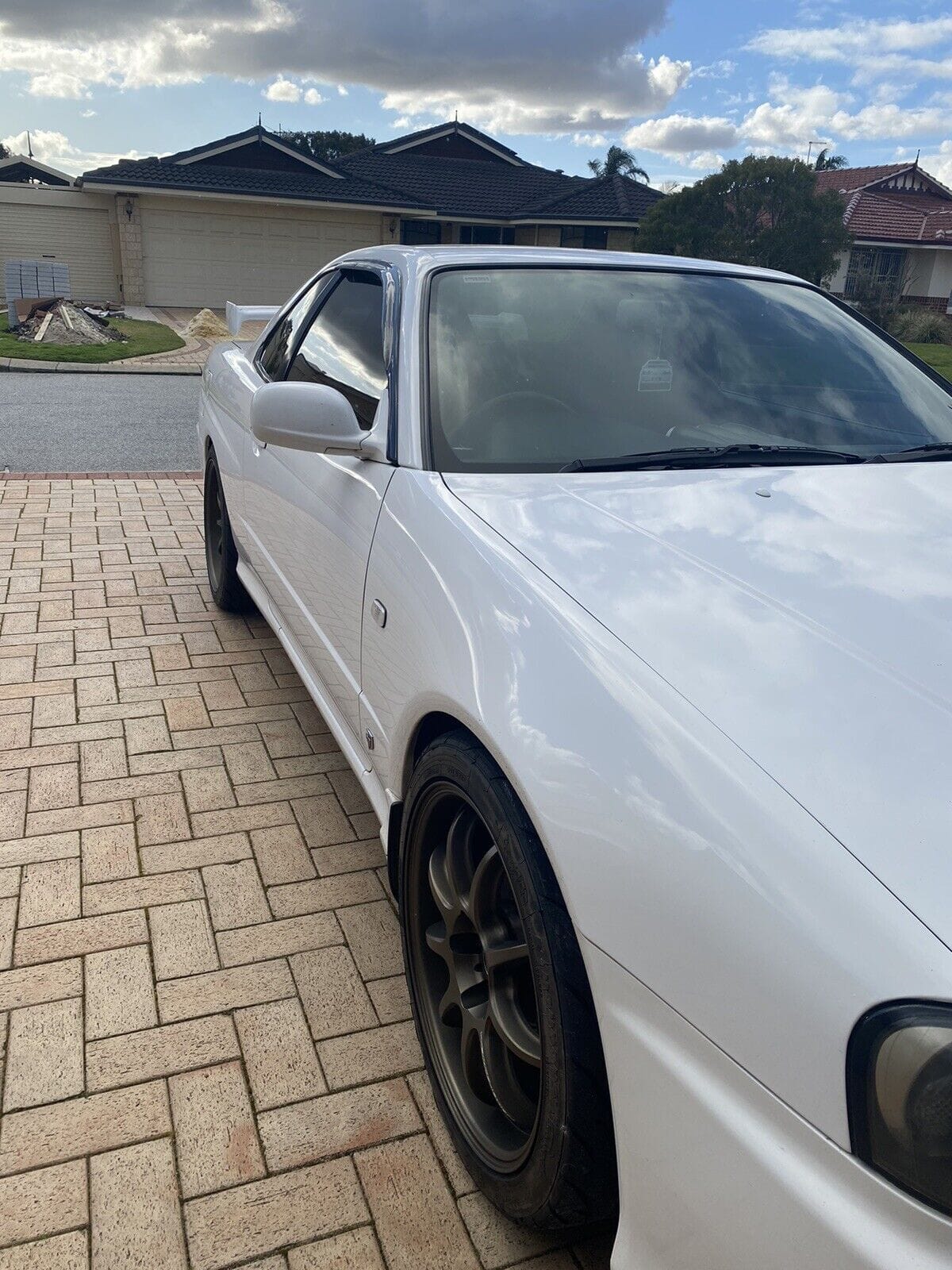 Installed View - Nissan Skyline R34 Coupe: Premium Window Visors