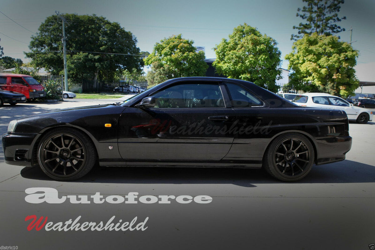 Installed View - Nissan Skyline R34 Coupe: Premium Window Visors
