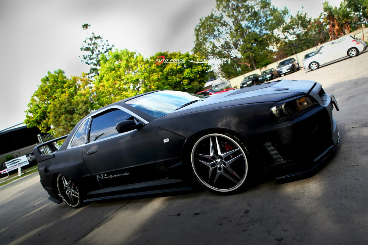 Installed View - Nissan Skyline R34 Coupe: Premium Window Visors