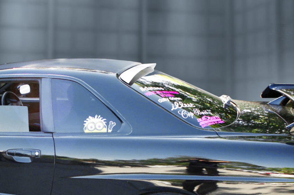 Installed View - Nissan Skyline R34 Coupe: Rear Roof Drift Wing Spoiler