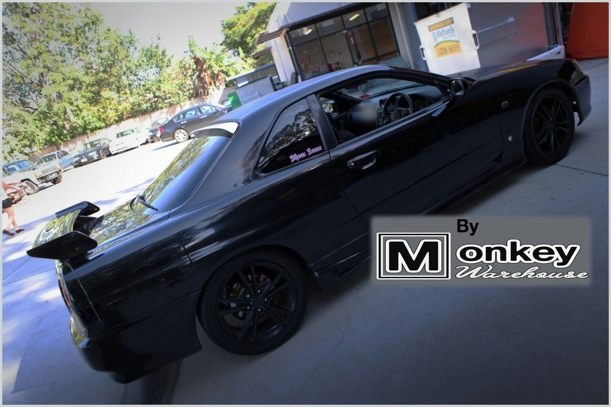 Installed View - Nissan Skyline R34 Coupe: Rear Roof Drift Wing Spoiler