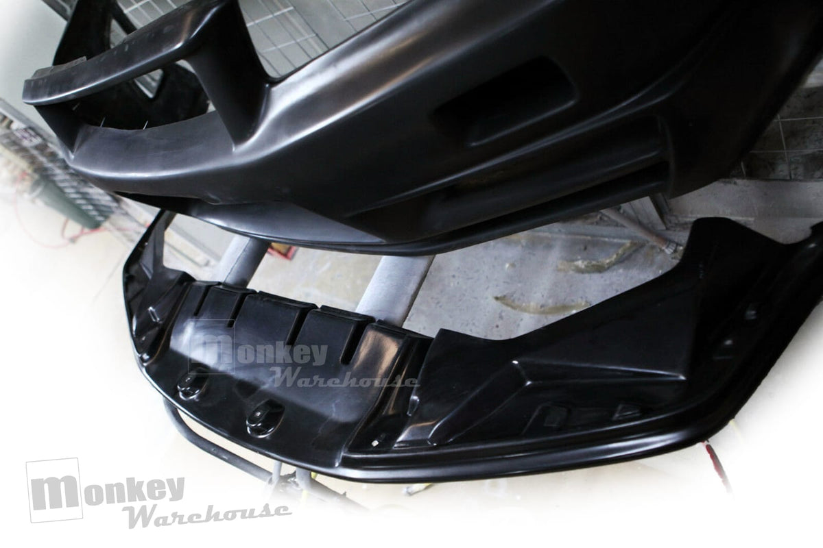Installed View - Nissan Skyline R34 GT-R: Nur Spec Style Front Bumper