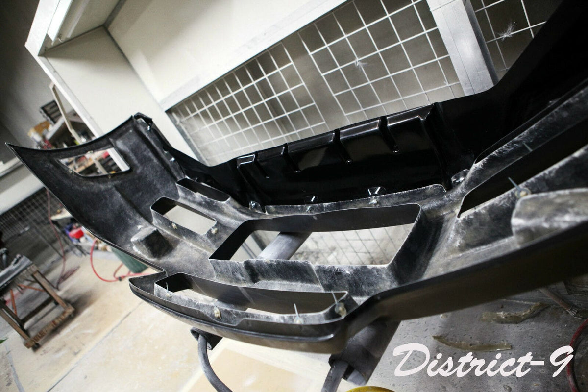 Installed View - Nissan Skyline R34 GT-R: Nur Spec Style Front Bumper