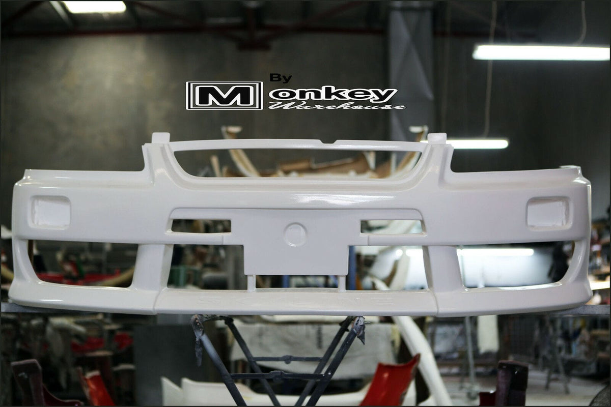 Installed View - Nissan Skyline R34 GT-T: Nismo Style Front Bumper