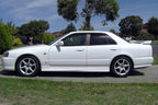 Installed View - Nissan Skyline R34 Sedan: Premium Window Visors