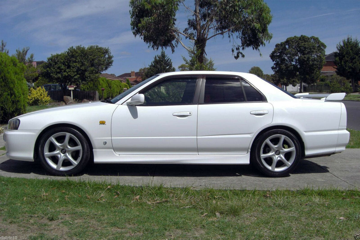 Installed View - Nissan Skyline R34 Sedan: Premium Window Visors