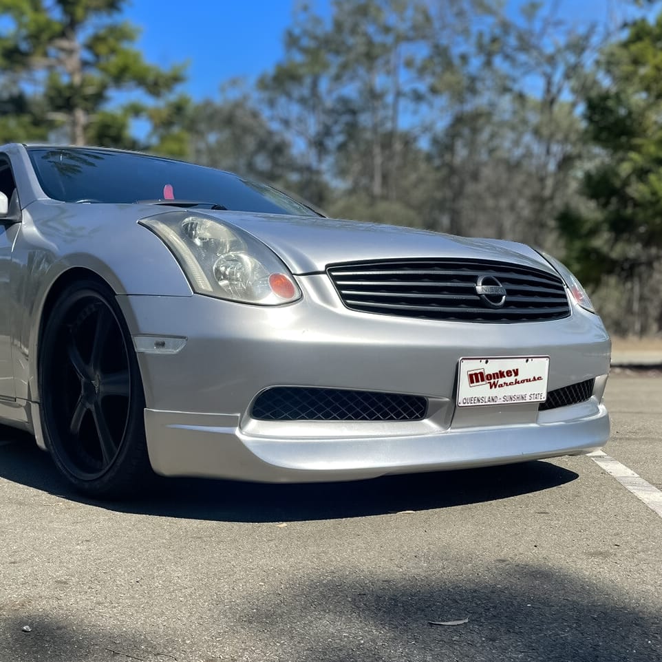 Installed View - Nissan Skyline V35 Coupe: Ings Style Front Bumper Lip
