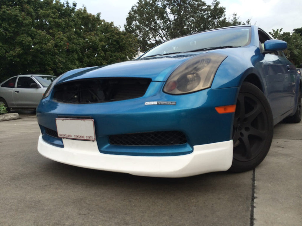 Installed View - Nissan Skyline V35 Coupe: Ings Style Front Bumper Lip