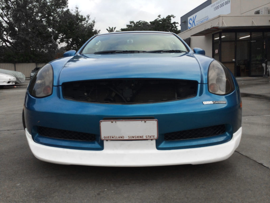 Installed View - Nissan Skyline V35 Coupe: Ings Style Front Bumper Lip