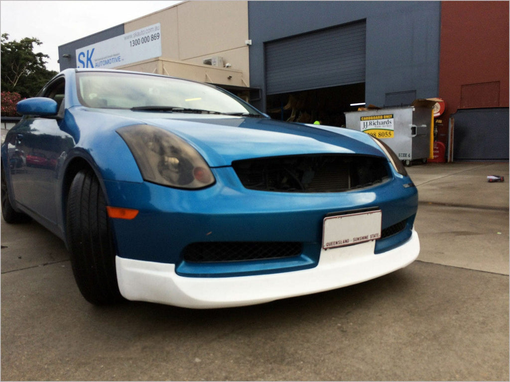 Installed View - Nissan Skyline V35 Coupe: Ings Style Front Bumper Lip