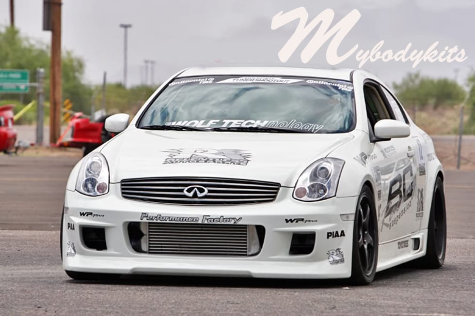 Installed View - Nissan Skyline V35 Coupe: Trust Greddy Front Bumper
