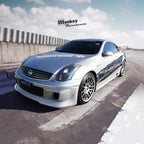 Installed View - Nissan V35 Skyline Coupe: Trust Greddy Style Side Skirts