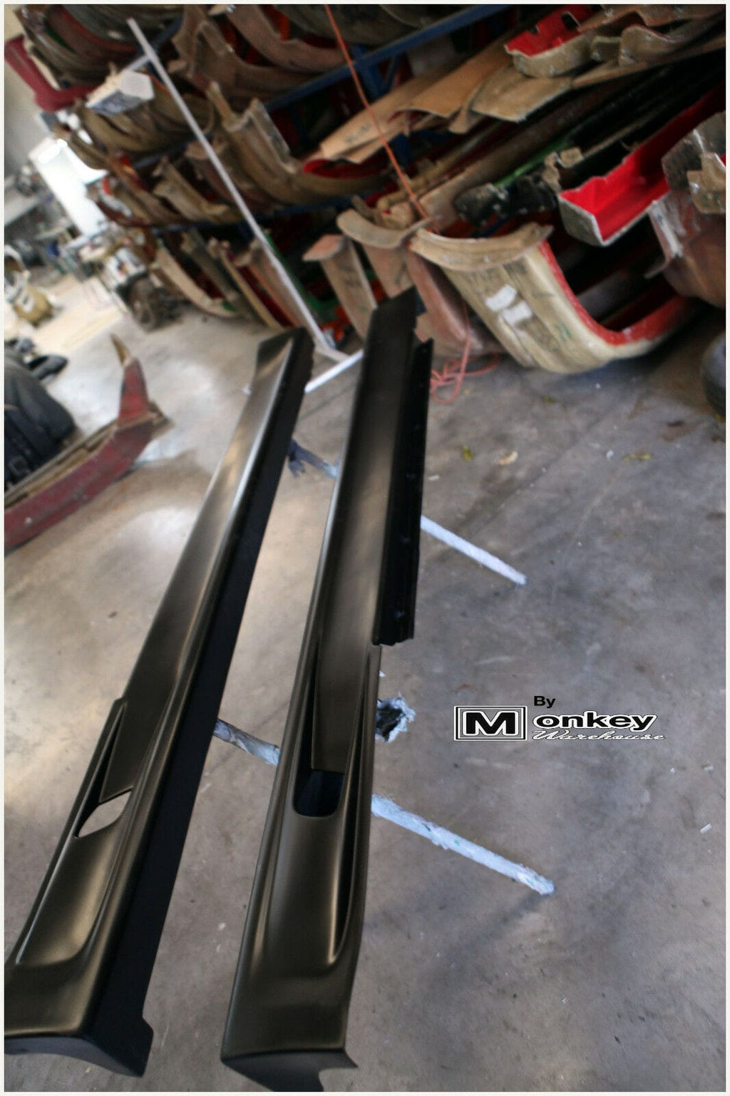 Installed View - Nissan V35 Skyline Coupe: Trust Greddy Style Side Skirts