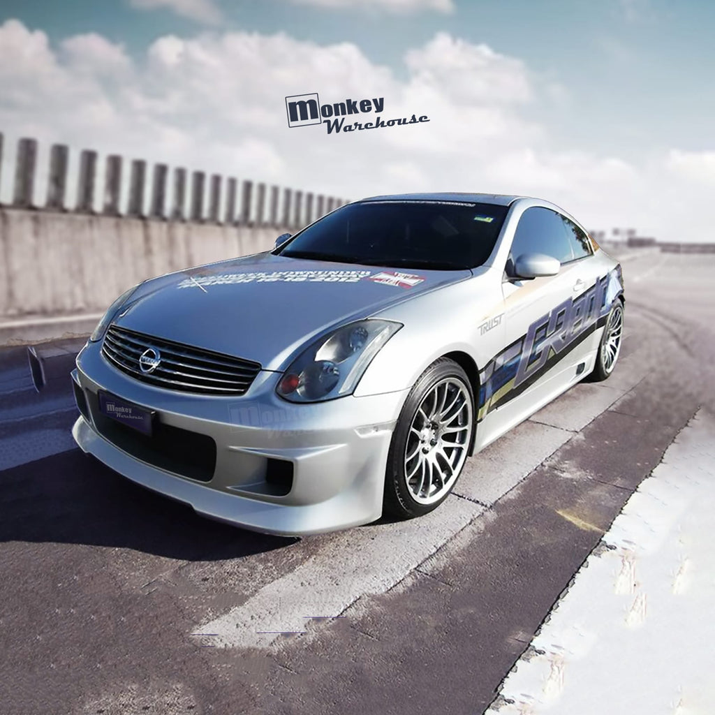 Installed View - Nissan V35 Skyline Coupe: Trust Greddy Style Side Skirts