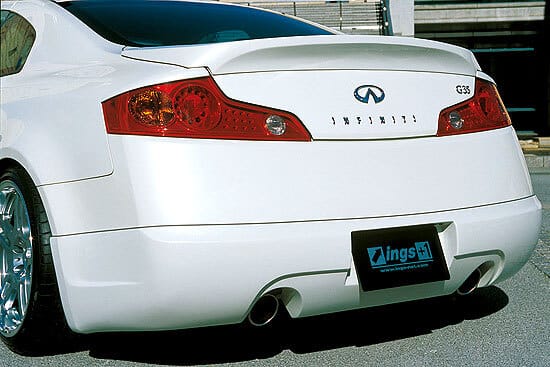 Installed View - Nissan V35 Skyline: ING'S Style Rear Bumper Lip