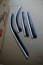Installed View - Nissan X-Trail T32 (2014-2019): Premium Window Visors with Chrome Trim