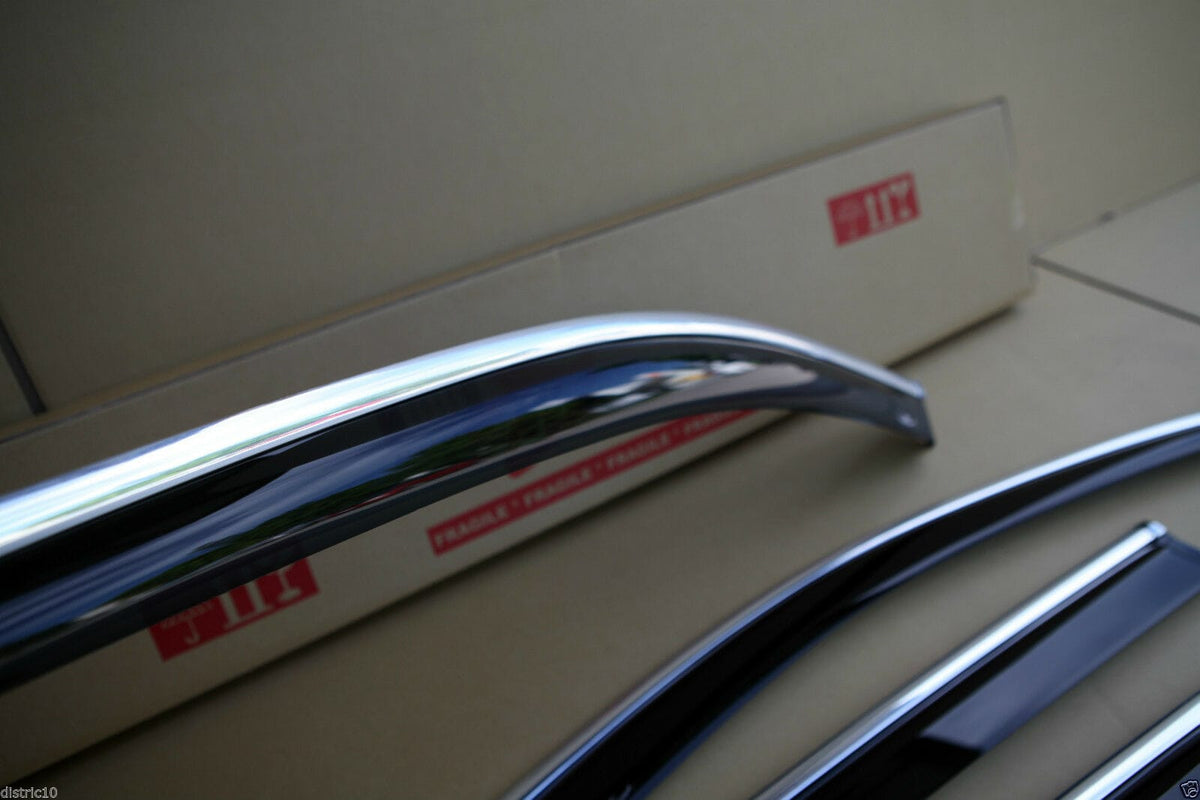 Installed View - Nissan X-Trail T32 (2014-2019): Premium Window Visors with Chrome Trim