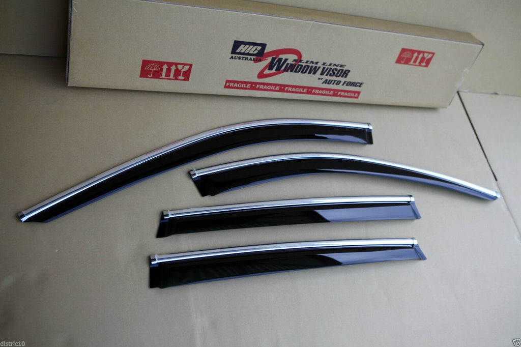 Installed View - Nissan X-Trail T32 (2014-2019): Premium Window Visors with Chrome Trim