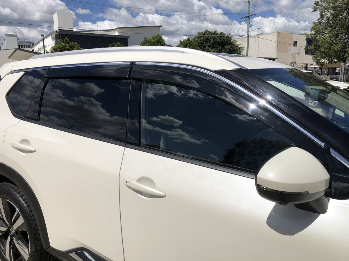 Installed View - Nissan X-Trail T33 (2021-On): Premium Window Visors Chrome Trim