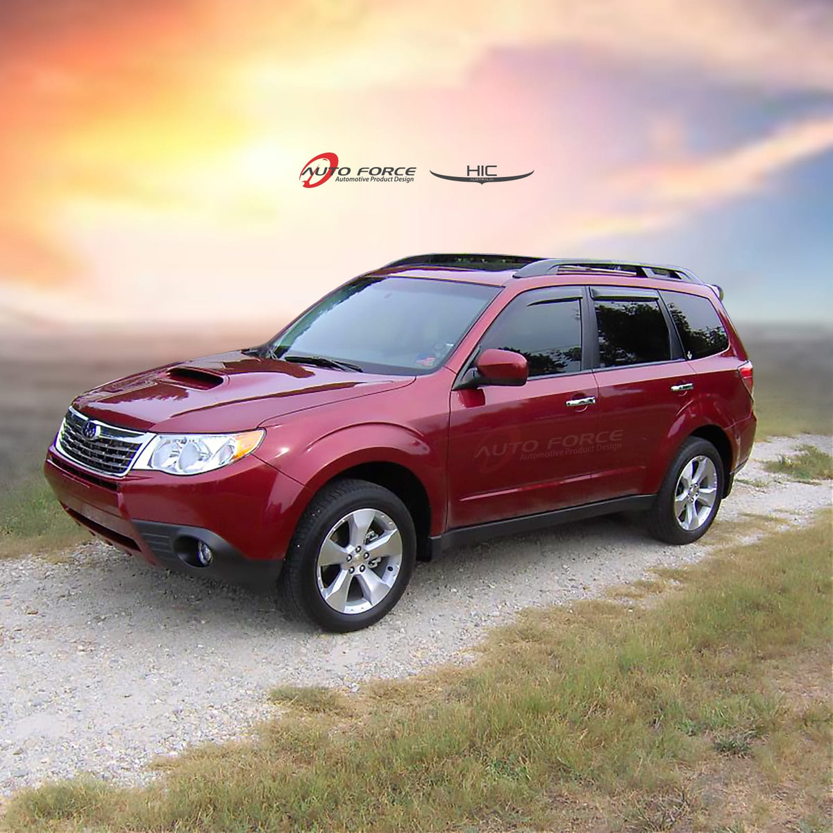 Installed View - Subaru Forester S3 (2008-2012): Premium Window Visors
