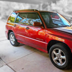 Installed View - Subaru Forester SF (1997-2002): Premium Window Visors