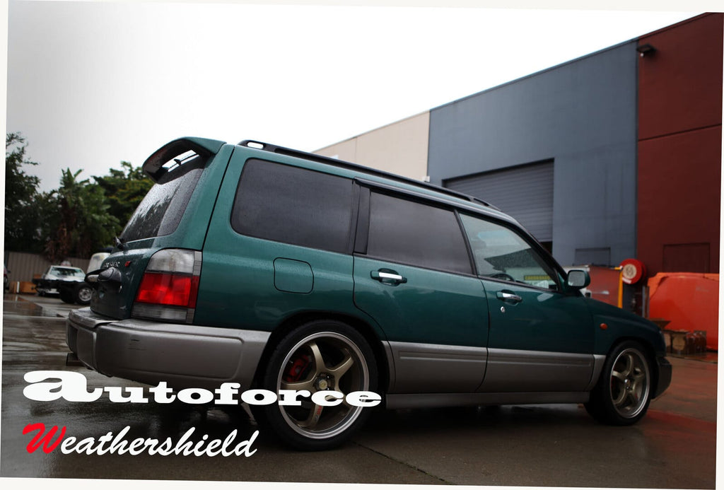 Installed View - Subaru Forester SF (1997-2002): Premium Window Visors