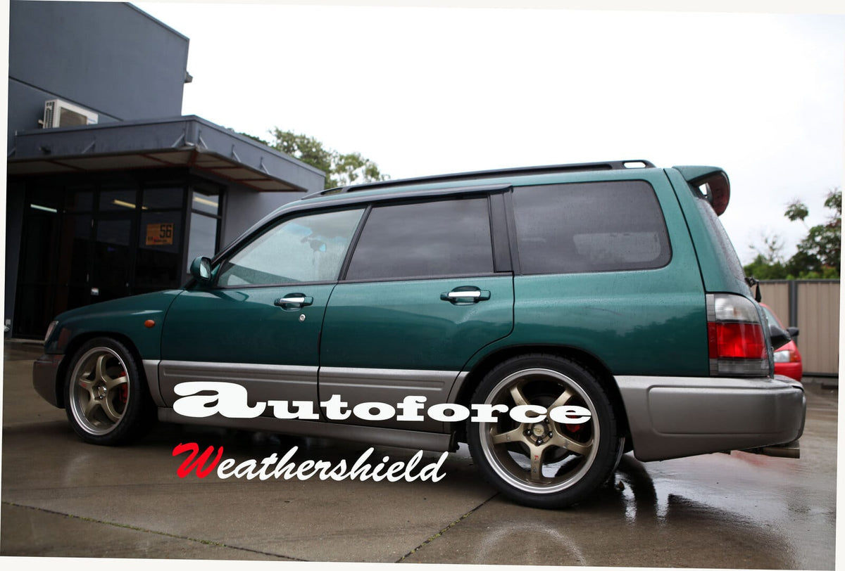 Installed View - Subaru Forester SF (1997-2002): Premium Window Visors