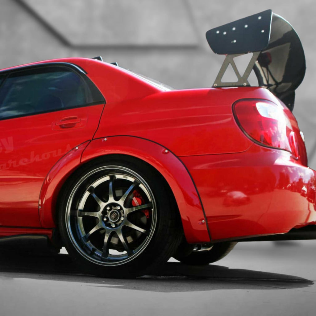 Installed View - Subaru Impreza WRX 2002-2007: 8-Piece Wheel Flare Set