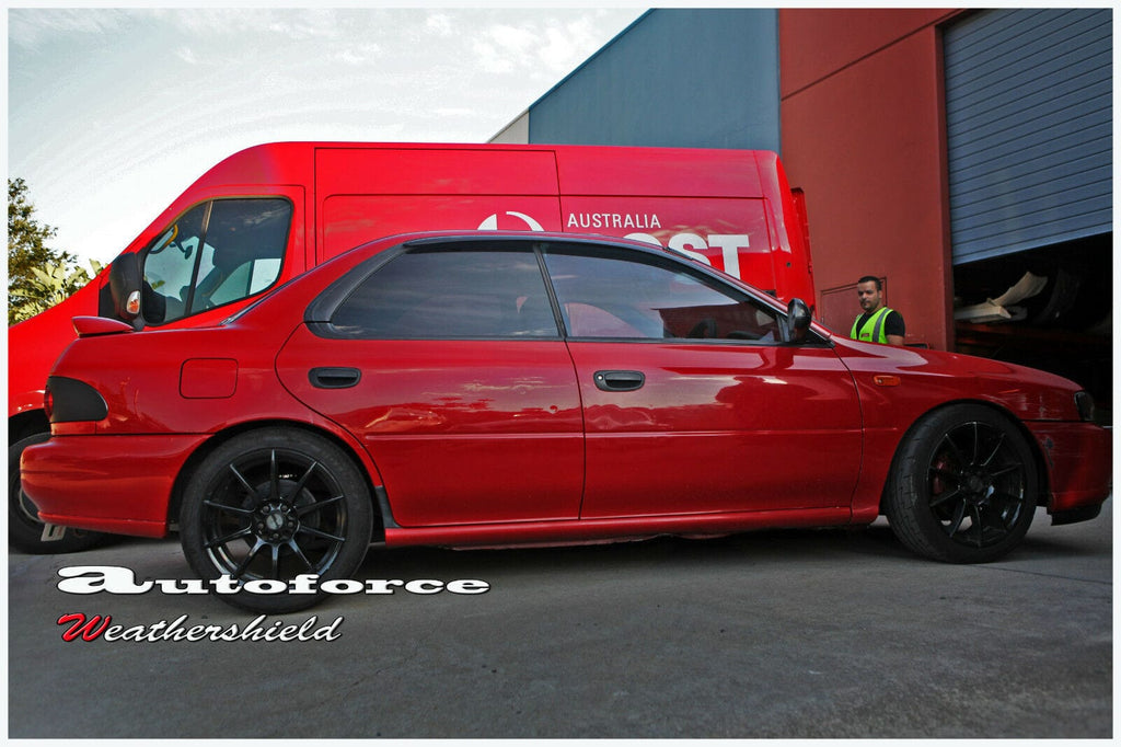 Installed View - Subaru Impreza WRX GC8 (1992-2000): Premium Window Visors