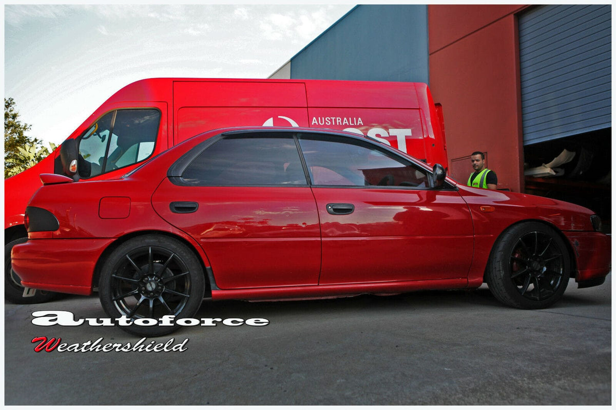 Installed View - Subaru Impreza WRX GC8 (1992-2000): Premium Window Visors