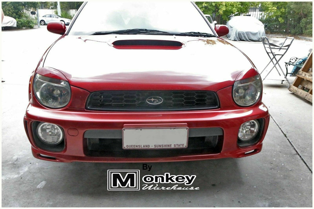 Installed View - Subaru Impreza/WRX/STI 2000-2002: Headlight Eyebrows Eyelids (Sedan & Wagon)