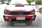 Installed View - Subaru Impreza/WRX/STI 2000-2002: Headlight Eyebrows Eyelids (Sedan & Wagon)