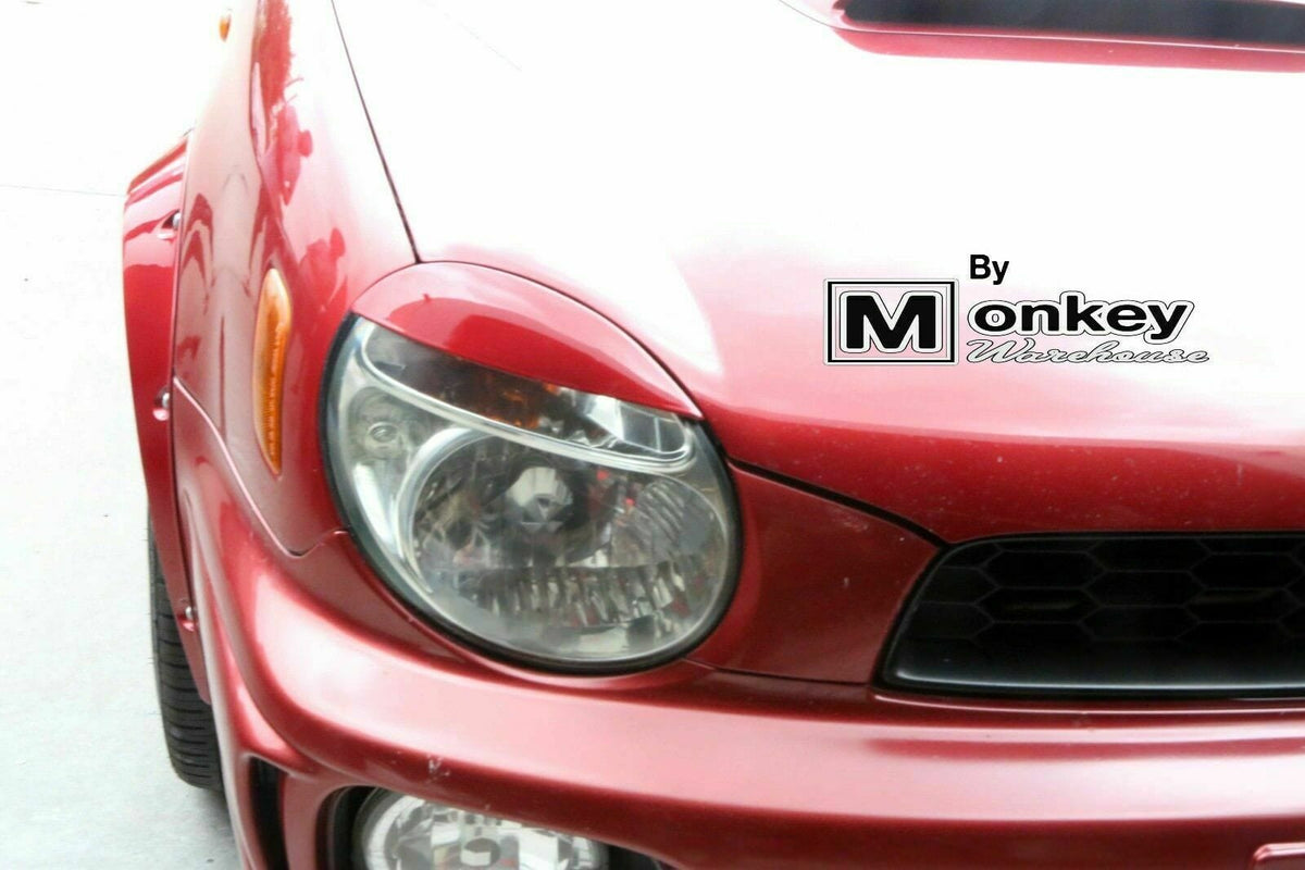 Installed View - Subaru Impreza/WRX/STI 2000-2002: Headlight Eyebrows Eyelids (Sedan & Wagon)