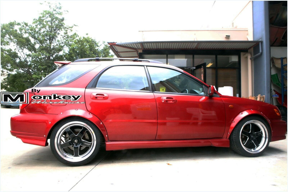Installed View - Subaru Impreza WRX Wagon: 4-Piece Wheel Flare Set