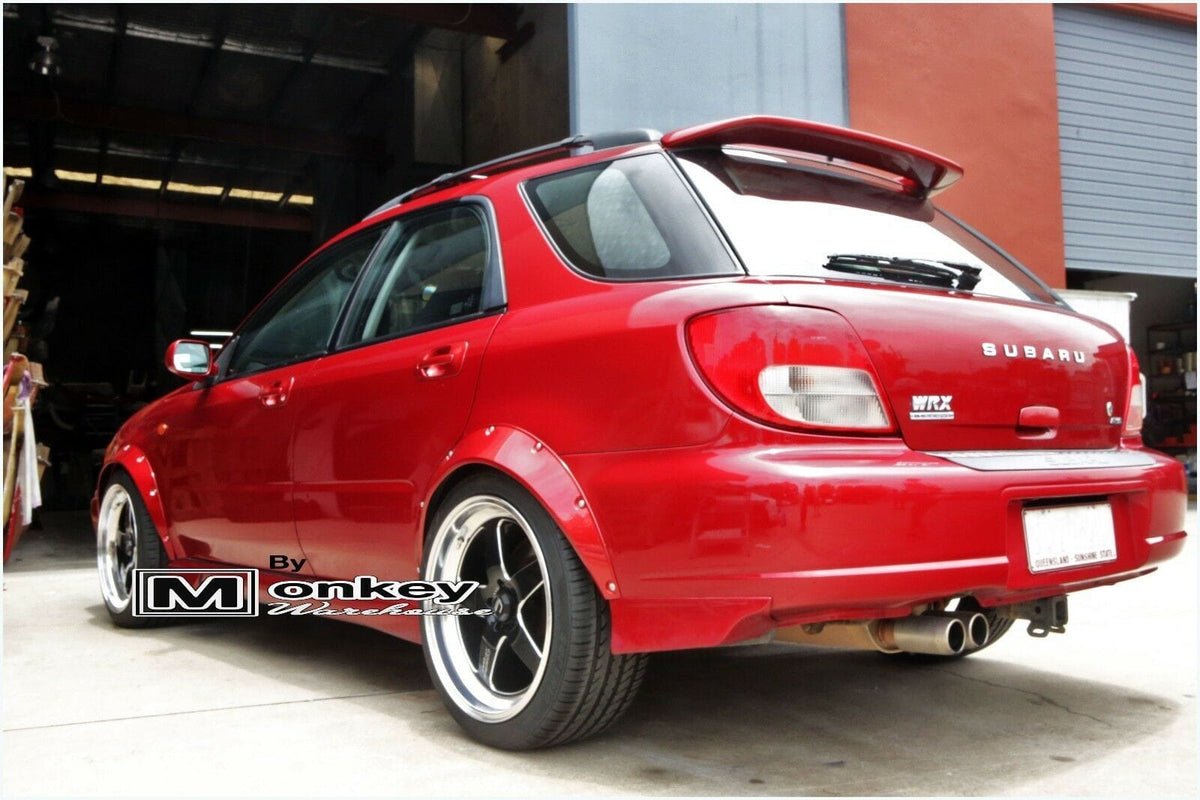 Installed View - Subaru Impreza WRX Wagon: 4-Piece Wheel Flare Set