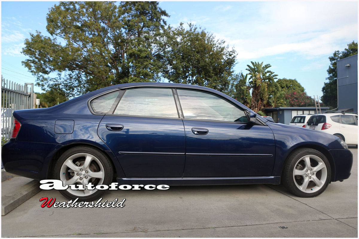 Installed View - Subaru Liberty Sedan Gen 3-4 (1998-2009): Premium Window Visors