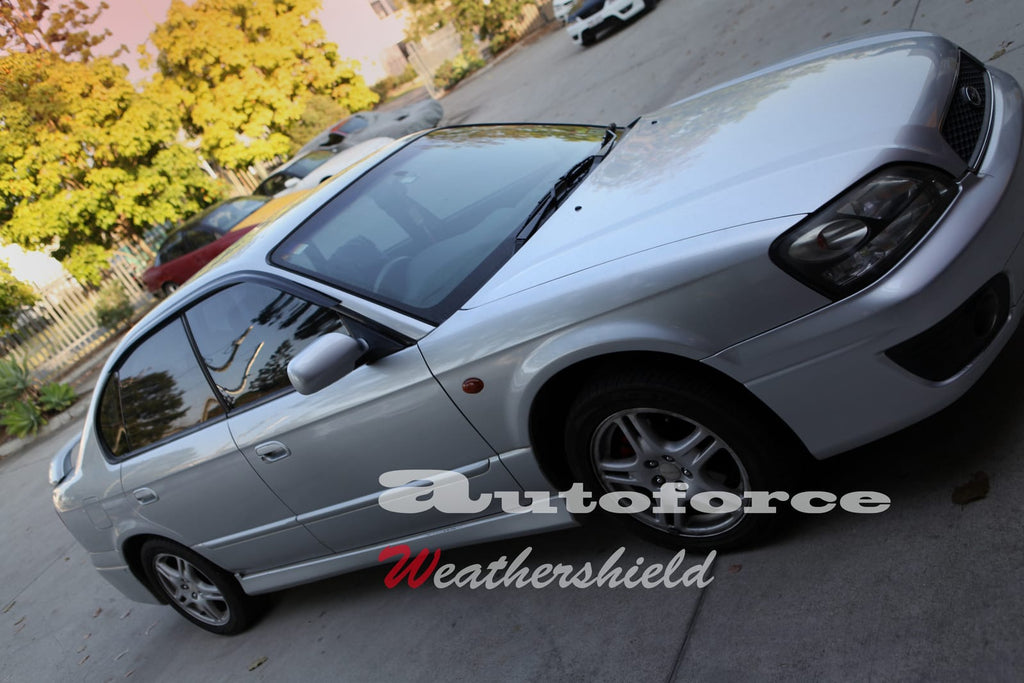 Installed View - Subaru Liberty Sedan Gen 3-4 (1998-2009): Premium Window Visors