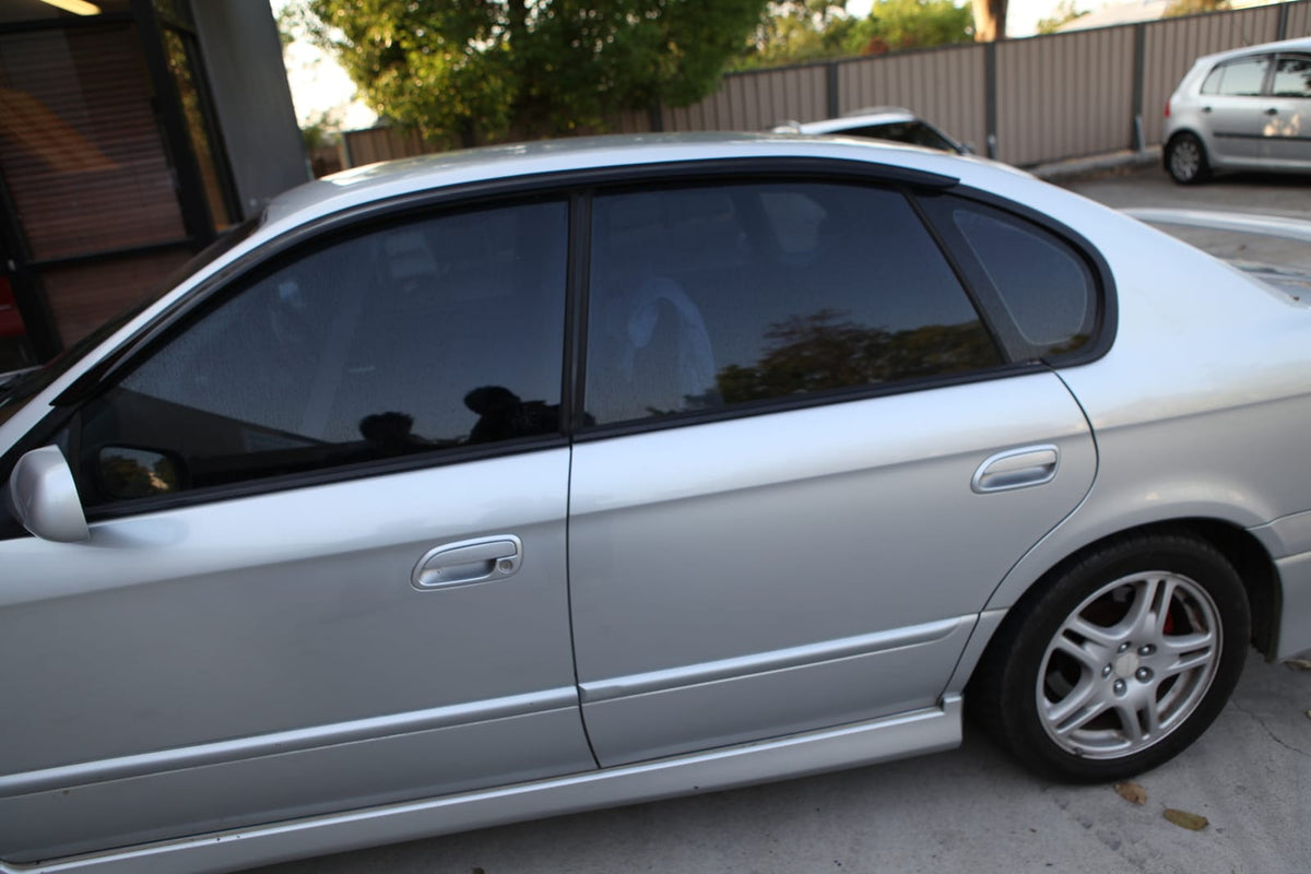 Installed View - Subaru Liberty Sedan Gen 3-4 (1998-2009): Premium Window Visors