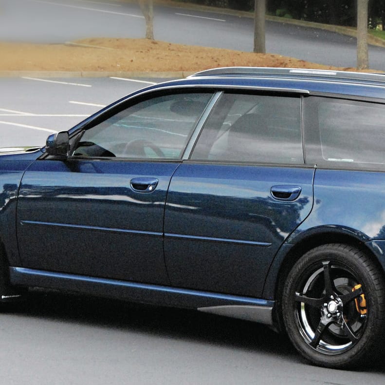 Installed View - Subaru Liberty Wagon Gen 4 (2003-2009): Premium Window Visors