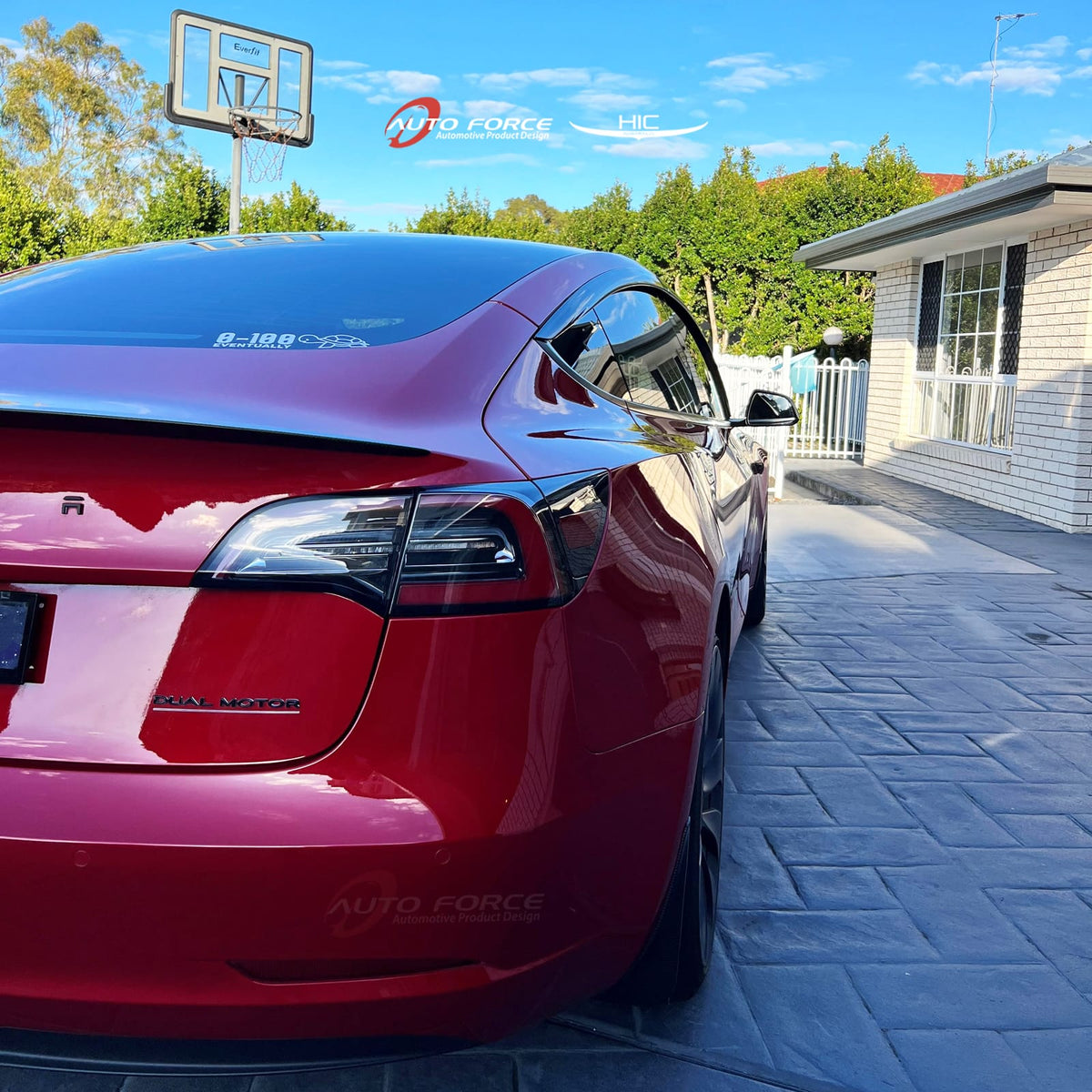 Installed View - Tesla Model 3 (2017-On): Premium Window Visors