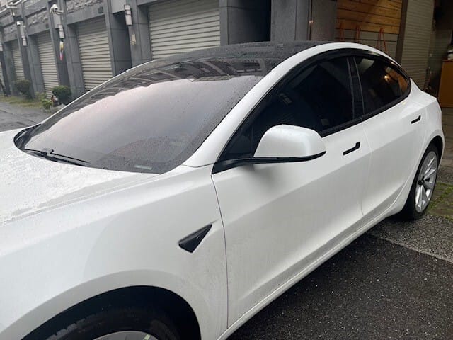 Installed View - Tesla Model 3 (2017-On): Premium Window Visors