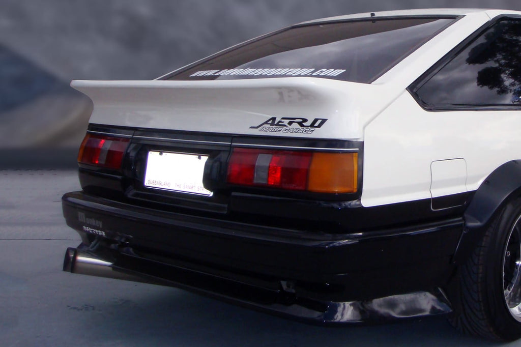 Installed View - Toyota Corolla AE86: J-Blood Style Rear Boot Wing