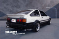 Installed View - Toyota Corolla AE86: J-Blood Style Rear Boot Wing