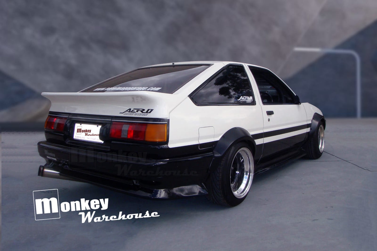 Installed View - Toyota Corolla AE86: J-Blood Style Rear Boot Wing